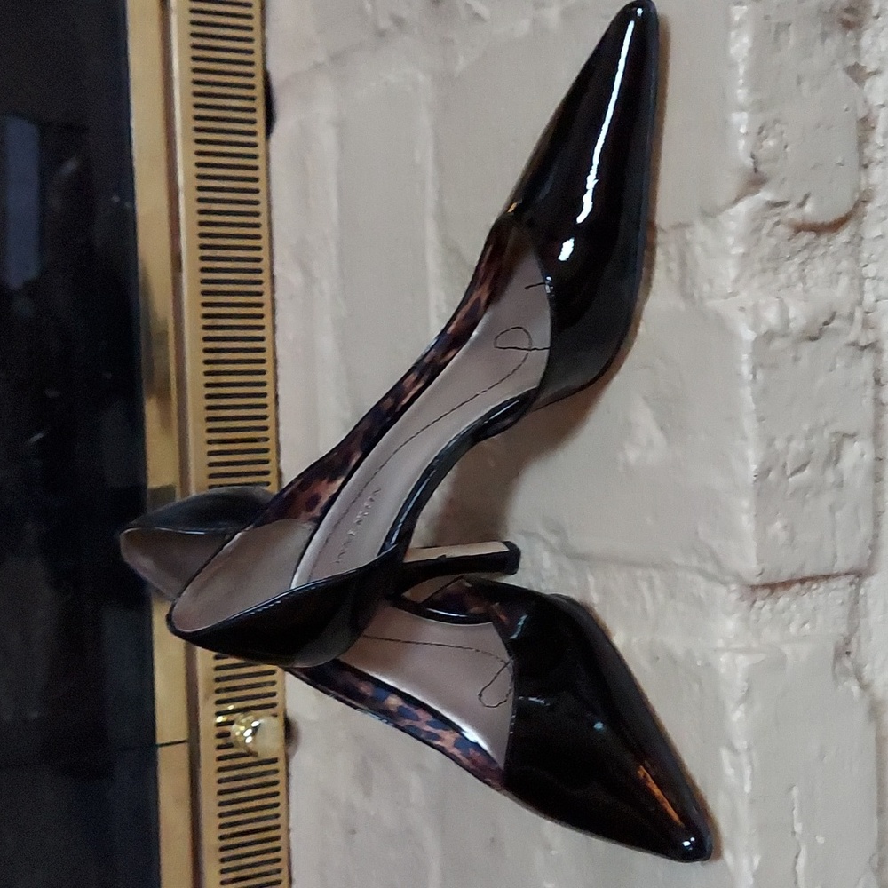 Black patent leather dress shoes